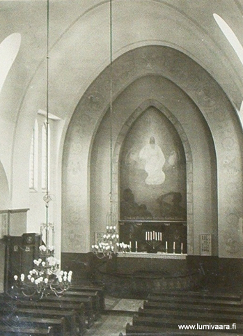 Lumivaaran kirkko, kuvattu oletettavasti 30-luvulla, kuvaaja tuntematon